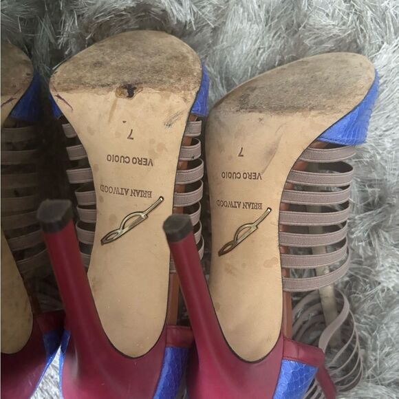 BRIAN ATWOOD Caged Gladiator Heels Langden shoes colorblock sandals open toe - Picture 10 of 11